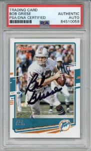 BOB GRIESE SIGNED AUTOGRAPHED 2020 DONRUSS #157 MIAMI DOLPHINS HOF RARE PSA/DNA - Picture 1 of 2