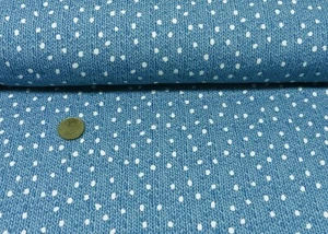 Wood Knit Hilco French Terry angeraut blau Kinderstoff in Strickoptik Meterware - Bild 1 von 1