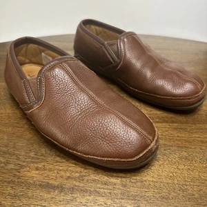 LL Bean Mens 9 Elkhide Leather Slippers Slip on Comfort Loafer 272346 - Picture 1 of 7