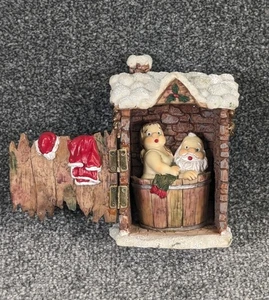 Amusing Vintage Naughty Father Christmas In The Bath With The Misses - Figurine - Picture 1 of 18
