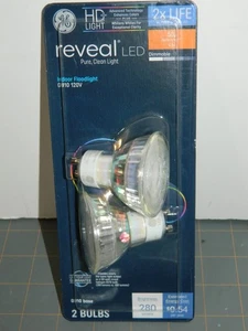 2 Pack GE Reveal 50W HD+ LED GU10 Floodlights 280 Lumen Dimmable FREE SHIP - Picture 1 of 4