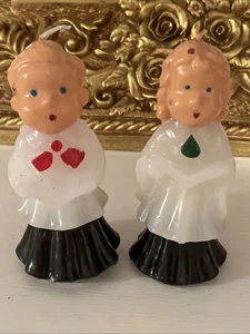 Vintage Stil Weihnachtslieder Kerzen 2er Set Gurley inspiriert Chor Kinder - Bild 1 von 3
