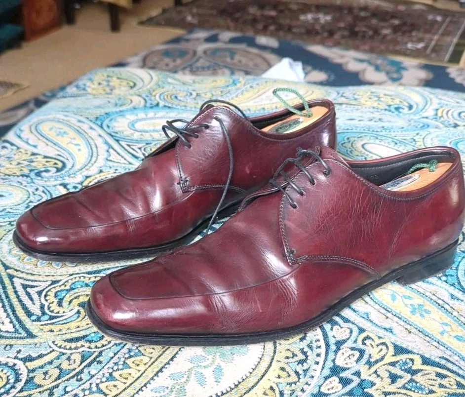 Zapatos de vestir Oxford Prada para hombre de cuero borgoña talla 8,5 Foto 1 de 4