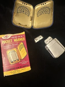 Rare Vintage Peacock Pocket Hand Warmer w/ Box  Hard Case Patented/Made In Japan - Picture 1 of 7