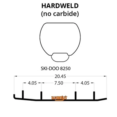 Barra de superficie dura Woodys Top-Stock corredores de carburo para Ski-Doo Summit 600 2002 Foto 1 de 2