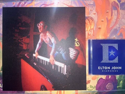 Elton John SIGNED ART CARD and Diamonds 50th Anniversary CD NEW! x1 - Image 1 of 4