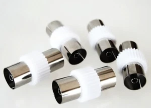5 Stück Antennen-Kabel-Verbinder Koax / IEC Buchse Bu/Bu Kupplung TV - Bild 1 von 1
