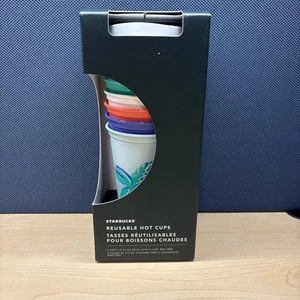 Starbucks Summer 2020 Neu Reusable Hot Cups mit Deckel Tropical 16 Oz 6er Pack Schön! - Bild 1 von 10