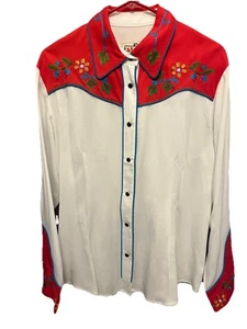 Camisa floral occidental H Bar C Ranchwear perla a presión. Talla XL. 100% Tencel. Usado en excelente estado - Imagen 1 de 12