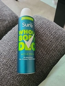 Sure Men Whole Body Deodorant Spray Active Fresh w/ 72H Odour Control 150ml - Picture 1 of 2