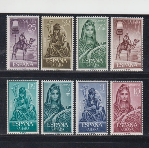 SPANISH SAHARA 1964 SPAIN SET MINT MNH EDIFIL 228-235 SCOTT 145-152 WOMAN DRUM Cover