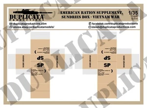 Diorama - 1/35 American Ration Supplement, Sundries Box - Vietnam War (3 Sheets) - Imagen 1 de 4