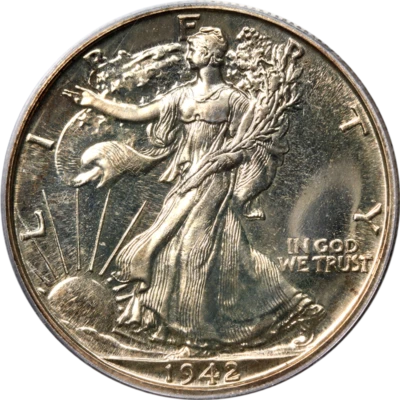 1942 Walking Liberty Half Proof PCGS PR64 Superb Eye Appeal Strong Strike - Image 1 of 4