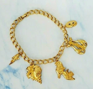 Máscara de Zapatos Querubín De Colección Kenneth Jay Lane KJL Multi Dije Tono Dorado RARO - Imagen 1 de 12
