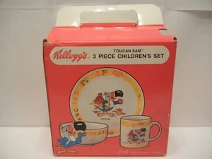 Kellogg Toucan Sam 3 Piece Porcelain Cereal Children Set - Picture 1 of 9