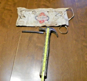 lot of  3 vtg blue grass items, claw hammer, apron & a chisel - Picture 1 of 7