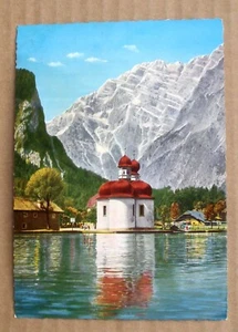 Konigssee San Bartoloma Alemania Iglesia Católica De Colección Postal Borde Festoneado - Imagen 1 de 2