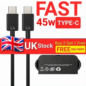 USB-C to USB C 5A 45W Fast Charging Cable Fast Quick Data Charger Type Phone 1pc - Zdjęcie 1 z 6