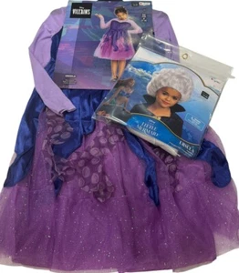 Disney Villains Kids Little Mermaid Ursula Halloween Costume & Wig 7-8 Medium - Picture 1 of 7