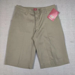 NWT Dickies Girl's Stretch Bermuda Shorts sz 5 Classic Fit Beige - Picture 1 of 7