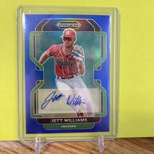 Jett Williams 2022 Panini Prizm Draft Picks Blue Auto /99 New York Mets