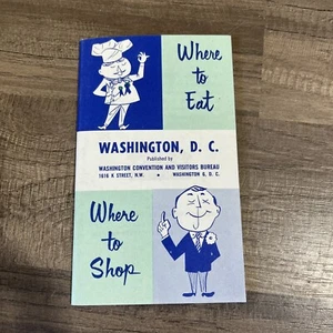 Washington DC 1961 restaurante y guía de compras directorio turístico libros tiendas de comida - Imagen 1 de 2