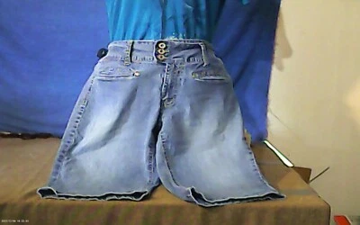 Ángeles, shorts vaqueros, 16, azul, bolsillos traseros con botones, cierre con cremallera de 3 botones. Foto 1 de 2