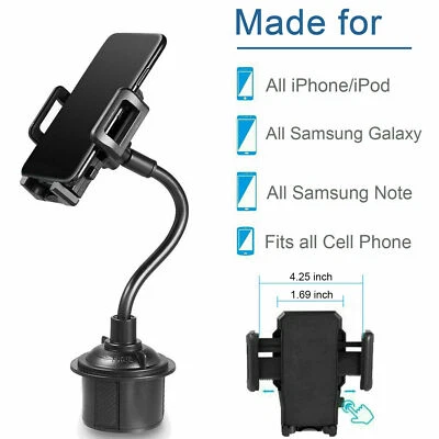 New Universal Car Mount Adjustable Gooseneck Cup Holder Cradle For Cell Phone US - Image 1 of 4