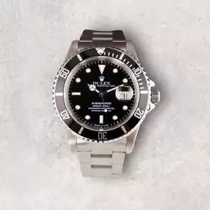 Rolex Submariner Date 40mm Steel Black Dial Mens Watch Oyster 16610 - Picture 1 of 9