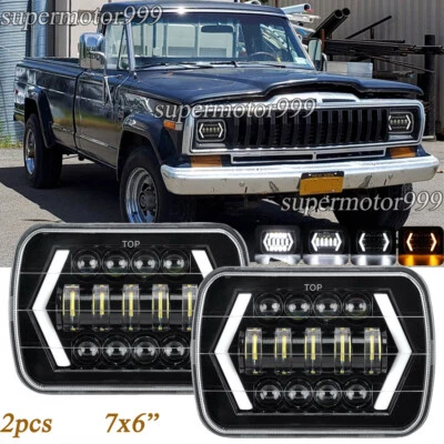 Par de faros LED 5x7 7x6" intermitente alto/bajo aptos para camioneta Jeep J10 J20 1974-1988 Foto 1 de 4