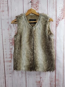 Glamsia Vest Womens Medium Multicolor Faux Fur Sleeveless Jacket Hippie Boho - Picture 1 of 12