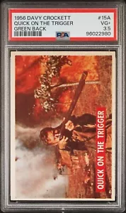 1956 Davy Crockett Green #15A Quick on the Trigger PSA 3.5 VG+ - Picture 1 of 2