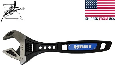 Hart 12"  Pro Skeleton Adjustable Wrench Chrome Vanadium, Black Finish Laser Etc - Image 1 of 4