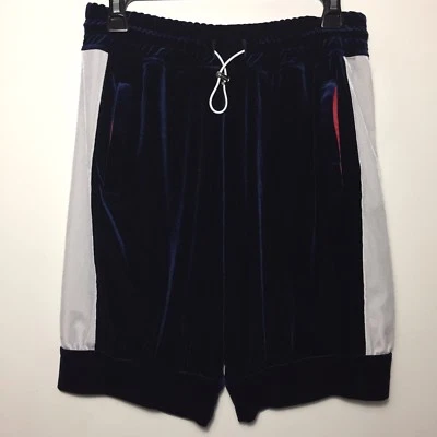 Pantalones Cortos de Diseñador D&G Dolce & Gabbana Azul Blanco Rojo Gamuza Terciopelo (Medianos) Foto 1 de 4