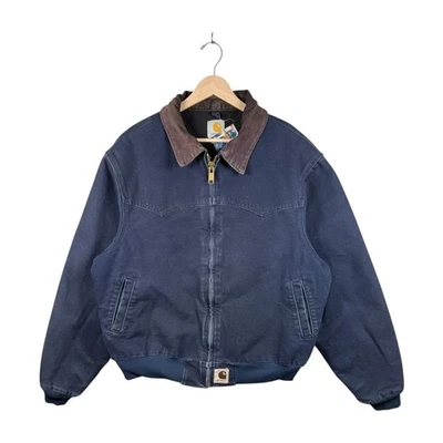 Vintage Carhartt Collared Full Zip Workwear Jacket Blue Mens Large - Image 1 of 4