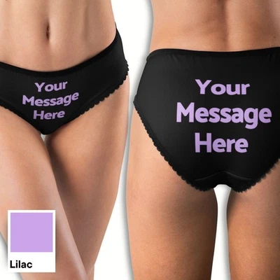 Bragas hipster personalizadas para mujer - Ropa interior personalizada - Elige fuente y color Foto 1 de 4