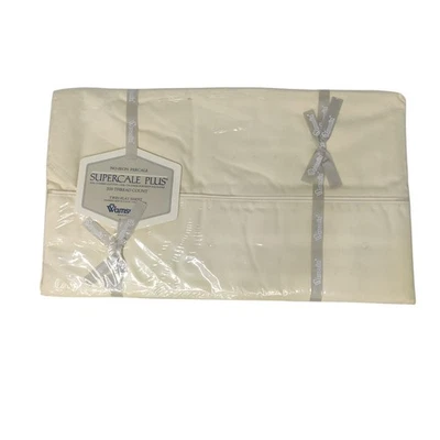 Vintage Wamsutta Supercale Plus Twin Flat Sheet Cream 200 Thread Count 66" x 96" - Image 1 of 4