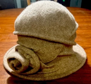 Scala Wool Ribbon Rose Hat One Size Ladies Women’s Vintage Look Light Rose Color - Picture 1 of 5