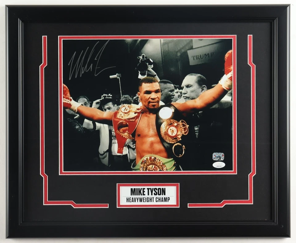 Mike Tyson Autographed Custom Framed Photo Display 18.5x22 Iron Mike Signed - Image 1 of 2