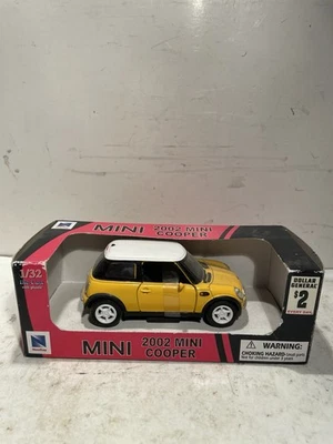NewRay 2002 Mini Cooper-yellow & white-die-cast 1/32- New In Box  23 - Image 1 of 4