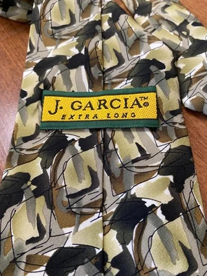 Jerry Garcia XL Corbata Larga Flautista 17 Marrón Verde Negro Acuarela Camuflaje 4"  Foto 1 de 4