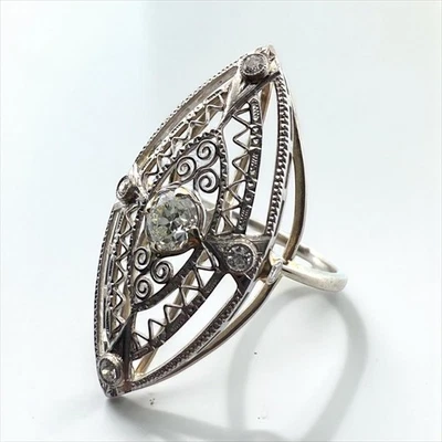 Anillo alargado conversión broche filigrana vintage Foto 1 de 4