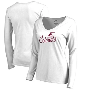 Women's White Eastern Kentucky Colonels Dora Slim Fit Long Sleeve T-Shirt - Picture 1 of 3
