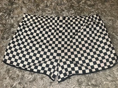 Forever 21 black white checkered Smart Shorts Size Large 22 emo goth - Image 1 of 3