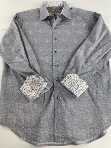 Robert Graham Hemd Herren Large Classic Fit Floral Flip Cuff grau - Bild 1 von 14