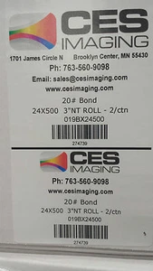 2 rollos de papel plotter 24"x500' KIP 2000 3000 3100 7100 7170 700m c7800 940 - Imagen 1 de 1