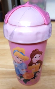Disney Princess rosa Schnabeltasse mit Strohhalm - Bild 1 von 3