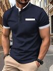Mens Henley Shirt Casual Shirts Short Sleeve Button Tops Blouse