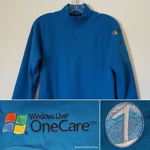 RARE 2006 Microsoft Windows Live OneCare Blue L/S 1/4-Zip Pullover Woman S Shirt - Picture 1 of 15