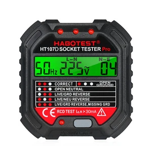 HABOTEST GFCI Outlet Tester with Voltage Display 90-250V Socket Tester Breaker - Picture 1 of 19